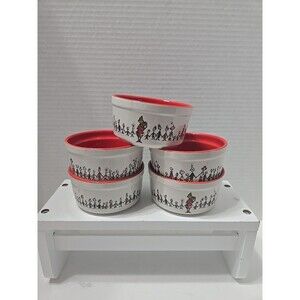 Set of 5 THE GRINCH 4” Ceramic Ramekins Baker Dish Dr. Seuss Whoville Appetizer